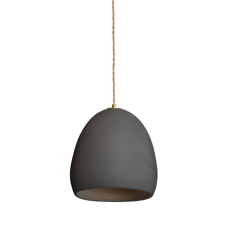 Luminaire suspendu 1 lumière, Laiton, Noir mat, 104" H x 7" W x 7" D