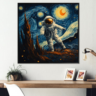 Vangogh Astronauts Through Space I - Space Wall Art