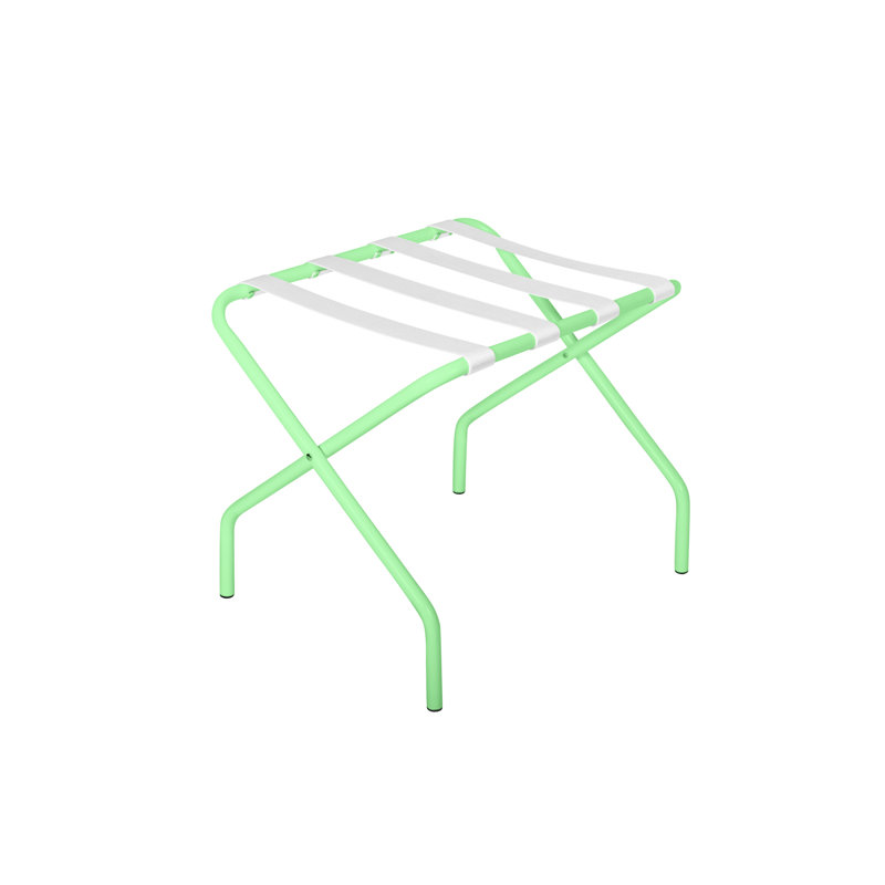 Folding Steel Luggage Rack, Mint, White