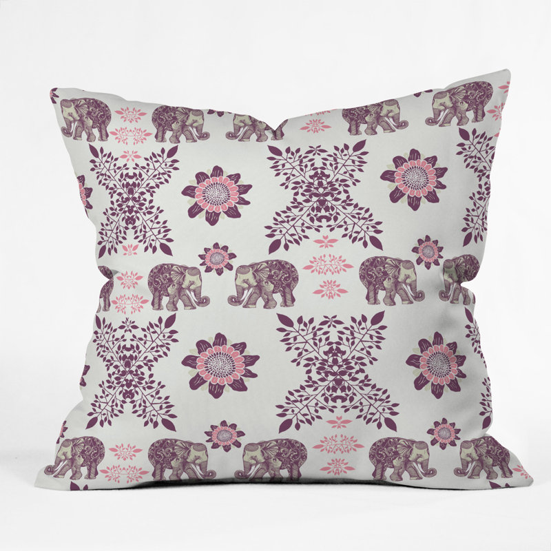 Coussin intérieur / extérieur RosebudStudio Elephants, 16 po x 1 po