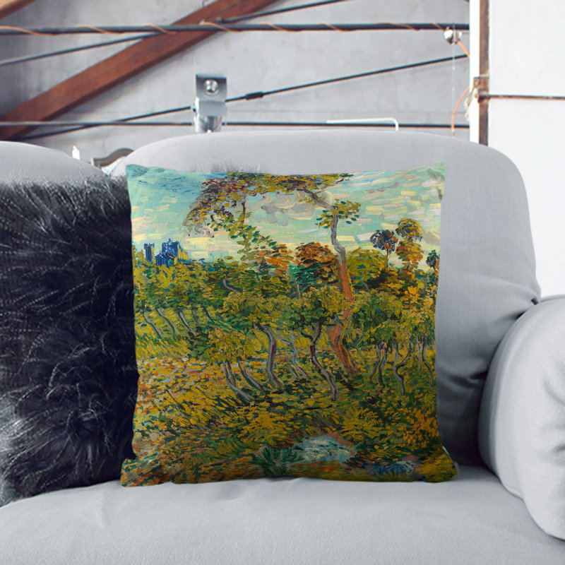 Sunset At Montmajour Square Throw Cushion, White, 55cm H x 55cm W x 20cm D