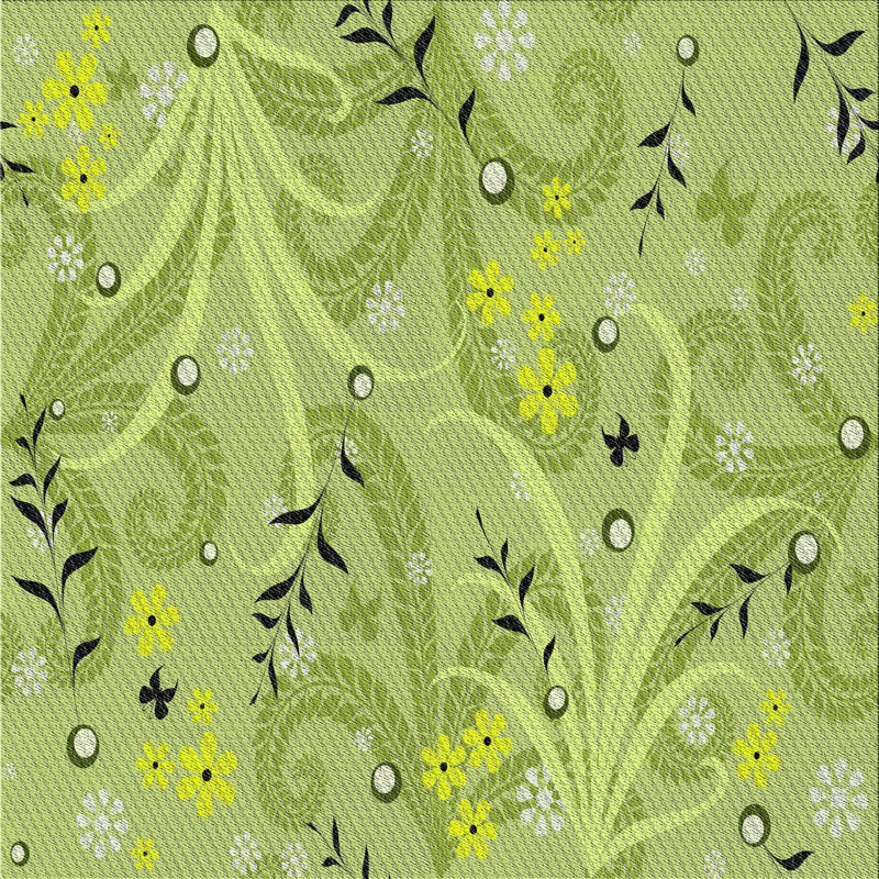 Floral Indoor Rug, Square 5'