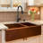 Copper Pull Down Kitchen Faucet with Single Handle Deck Plate Included-70907465