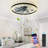  Modern Flush Mount Ceiling Fan With LED Light & Remote, Crystal, Black, White Ceiling Fan-1391813859