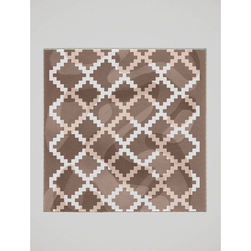 Washable Geometric Indoor Rug, Square 6'