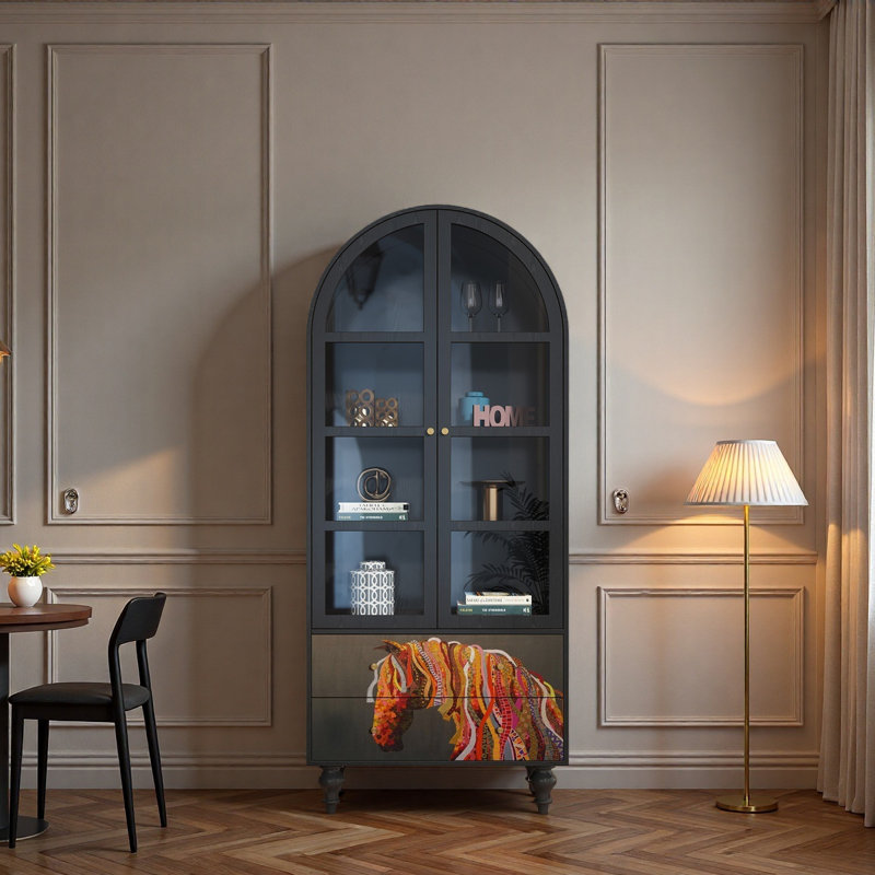 Vitrine en bois massif Vintage