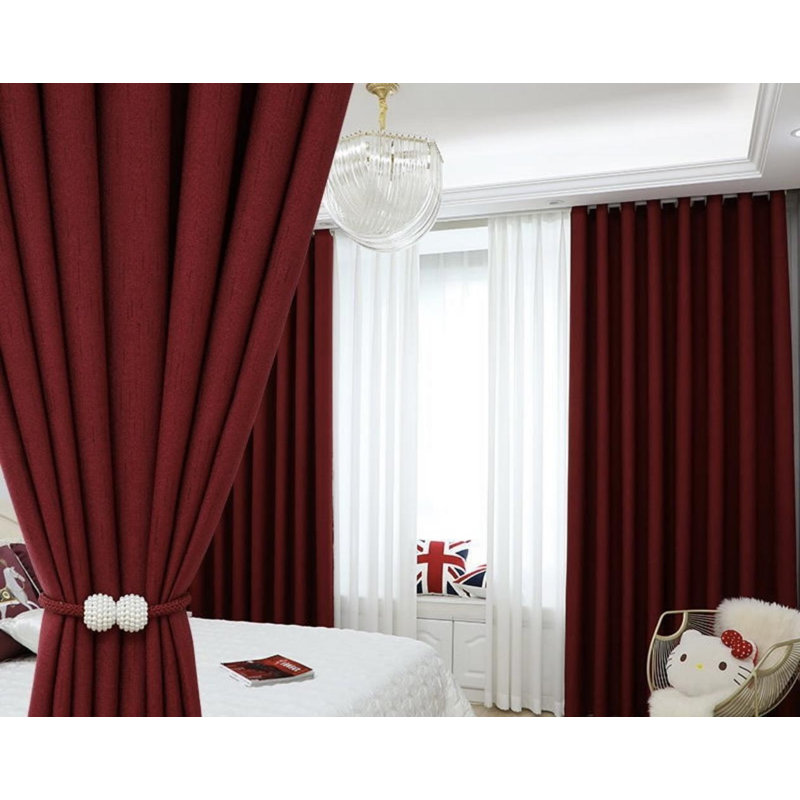Rideau occultant en polyester, Bourgogne, L 52 po x L 102 po