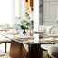 Table de salle à manger moderne en verre avec base en piédestal-502952918-502952912