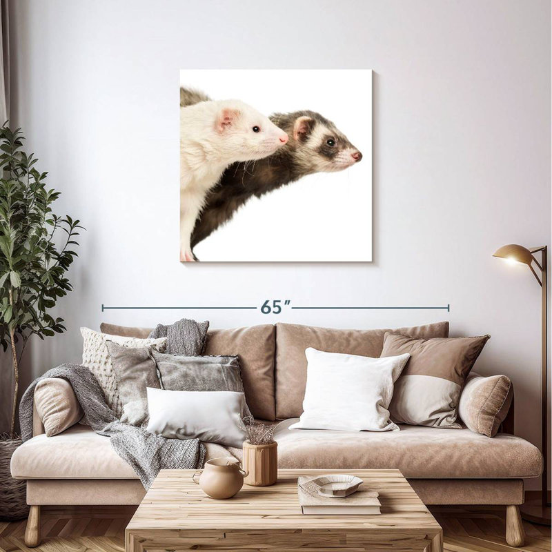Crowle Two Curious Ferrets, 36" H x 36" W