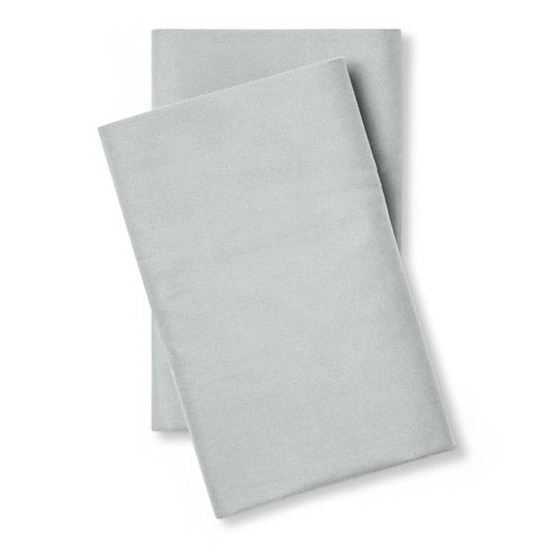 100% Cotton Percale - Set of 2, Light Gray, Queen