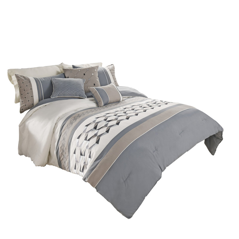  Microfiber Comforter Set, Queen Comforter + 6 Additional Pieces