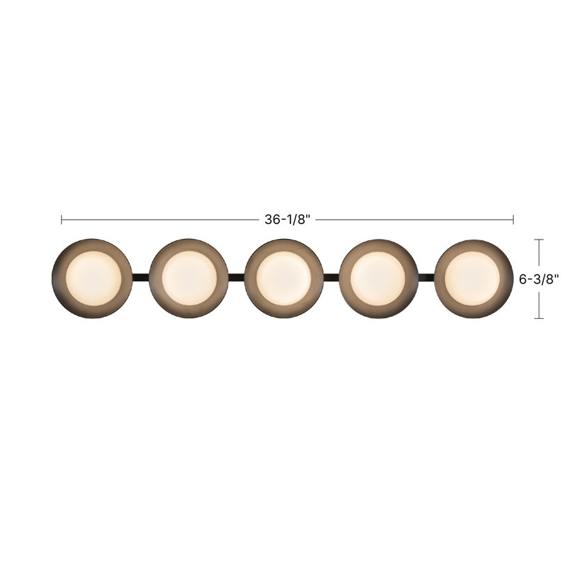Cleo 36-in Gold dimmable LED Bathroom Vanity Light, Chrome