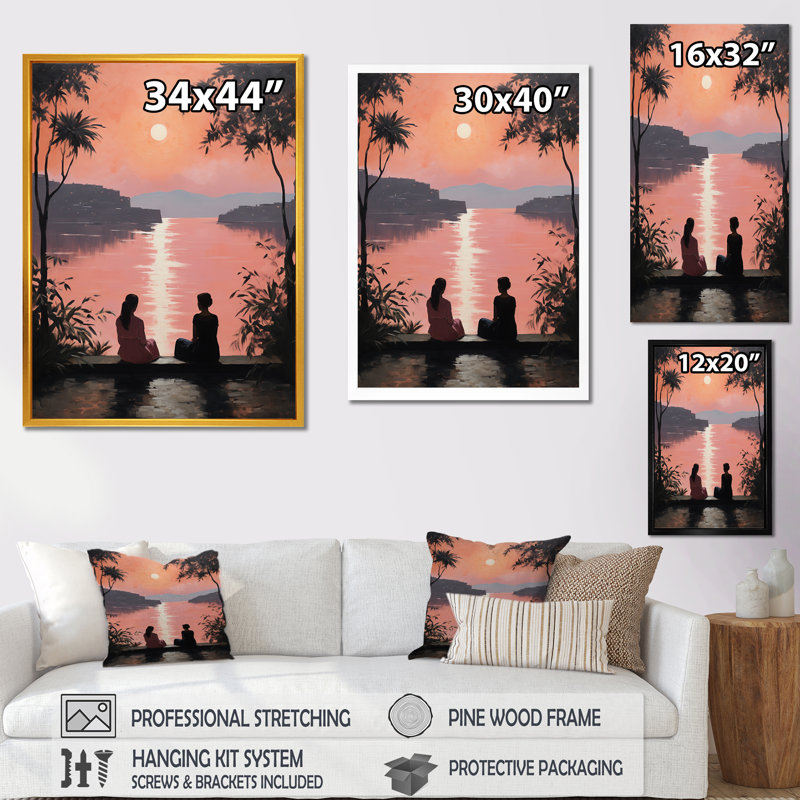 Tranquil Yoga Retreat 2 - Yoga, art mural, Toile tendue, H 32 po x l 24 po x P 1 po
