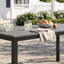 Ensemble de salle à manger 7 pièces pour patio avec table de salle à manger rectangulaire en faux bois de 63 po et 6 chaises en rotin PE rembourrées pour la cour, le jardin et la piscine-1312699476-1312699477