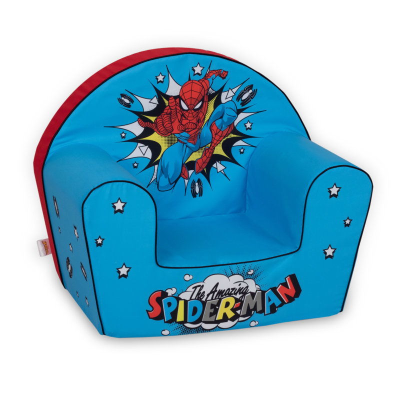 Disney Spider-man Foam Armchair, Toddler Sofa Chair, Soft Foam, Lightweight & Comfortable (Blue)
