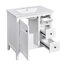 Meuble-lavabo blanc 30 po avec lavabo en céramique - Armoire à 3 tiroirs avec cadre en bois massif et matériaux spacieux de qualité-1806160748-1806160751