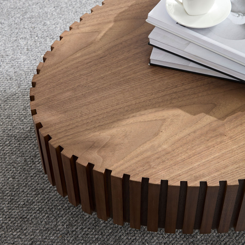 Oval Coffee Table, Espresso Wood, 13.38" H x 43.7" W x 24.8" D