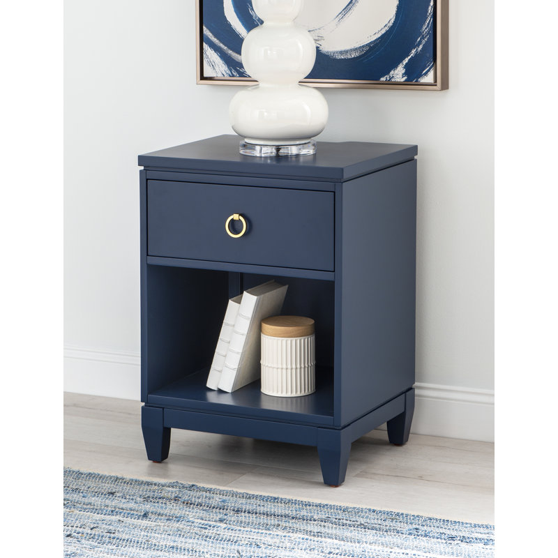 Summerland 20" Wide Blue Poplar Solids Nightstand, Blue