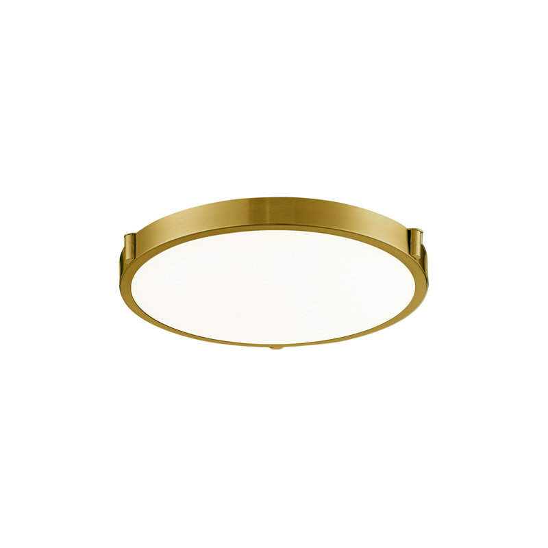 Floyd 11'' Brushed Nickel & Brass LED Flush Mount with White Glass
