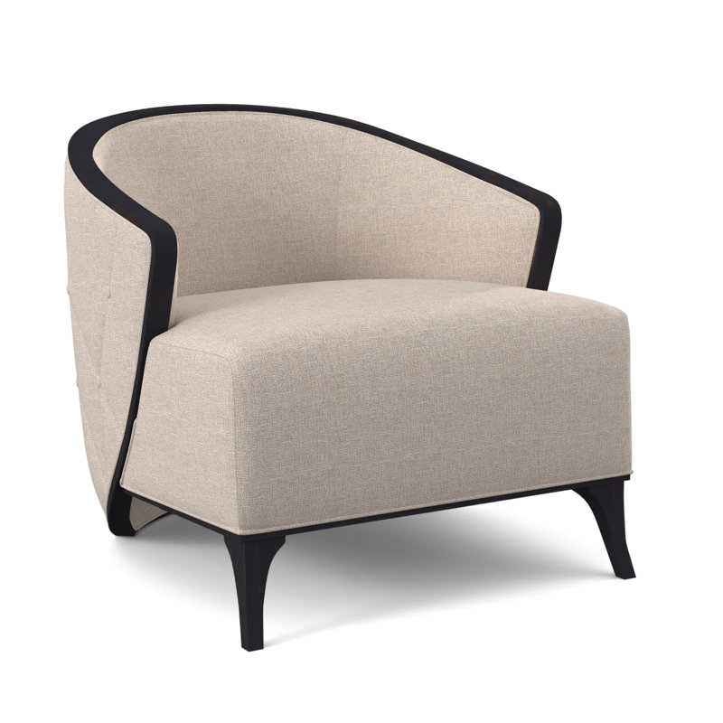 Fauteuil demi-tonneau l 30 po Peregrine, Lin Elise, Ébène vintage