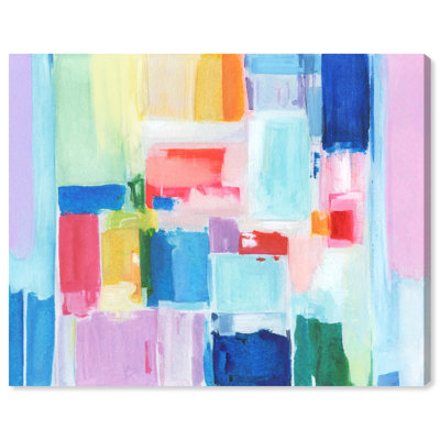 "Pastel Diamonds Canvas", art mural abstrait coloré par Art Remedy