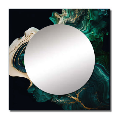 Fjalar - Marble Abstract Square Mirror Wall Art For Bathroom