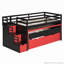 Lit mezzanine avec bureau coulissant, lit gigogne et marches de rangement-2084425820-2084425821