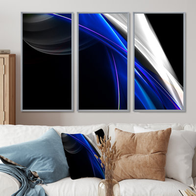 " Glittering Blue Pattern " 3 - Pieces