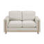 Canapé deux places Swan, structure en bois brun naturel, polyester beige, 150 cm