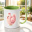 1pc Pink Polka-Dot Chicken Logo Ceramic Mug - Cute Reusable Coffee Cup with Chicken, Scratch-Resistant.