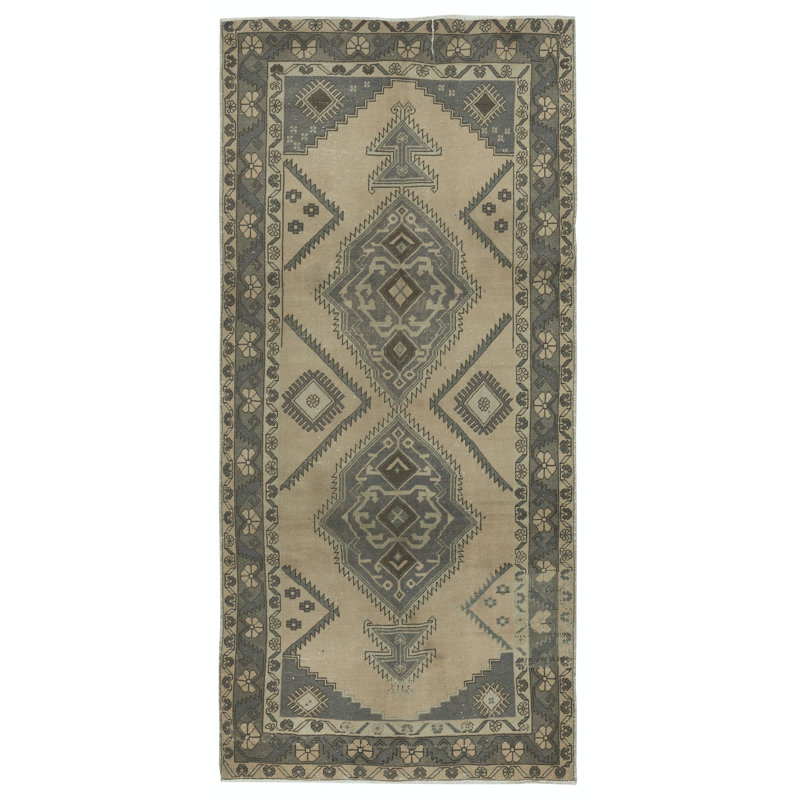 Tapis turc rétro fait à la main pour un décor champêtre et campagnard