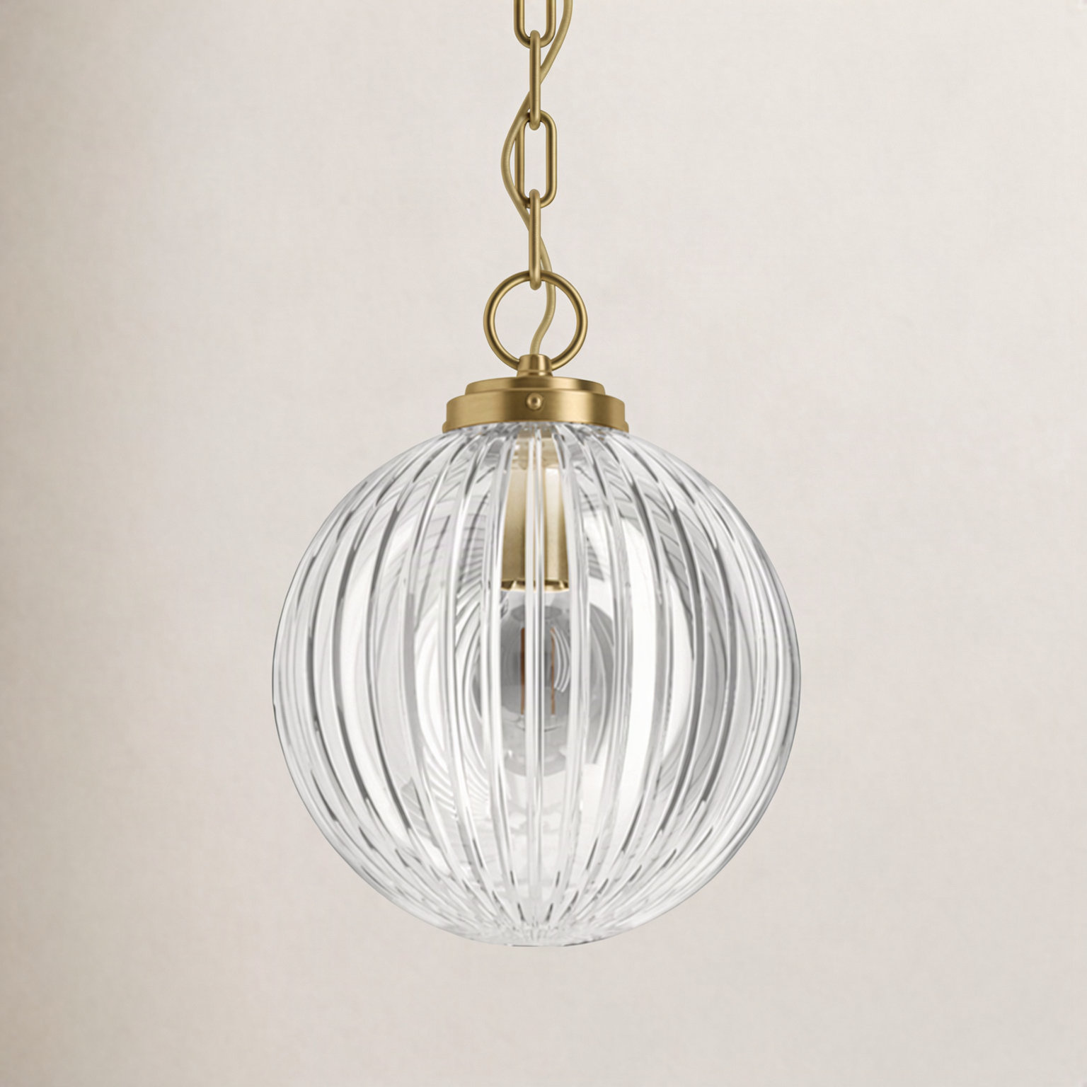 Embra Single Light Pendant, Brushed Moderne Brass