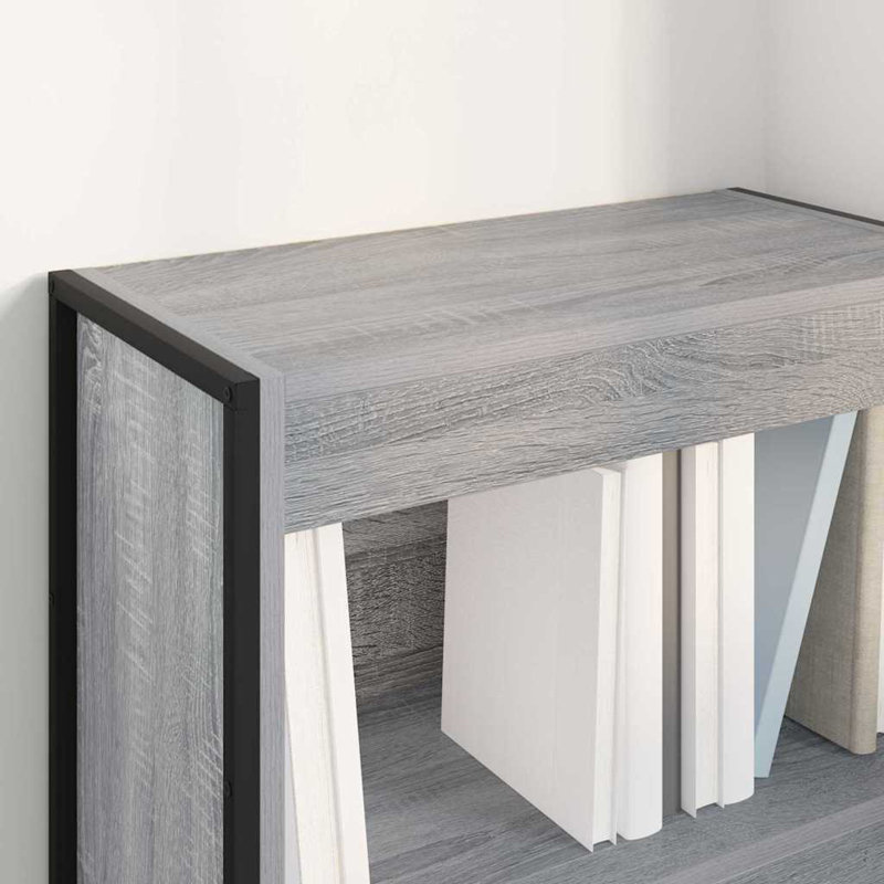 Steel Book Cabinet Bookcase, (2 Shelves) 86.5cm. H x 60cm. W x 30cm. D, Grey Sonoma