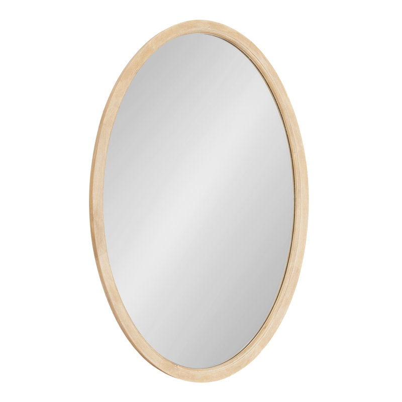 Brianna Wood Flat Mirror, 36" x 24", Natural Wood