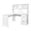 Bureau d'ordinateur à domicile avec huche, finition blanc antique-752279923