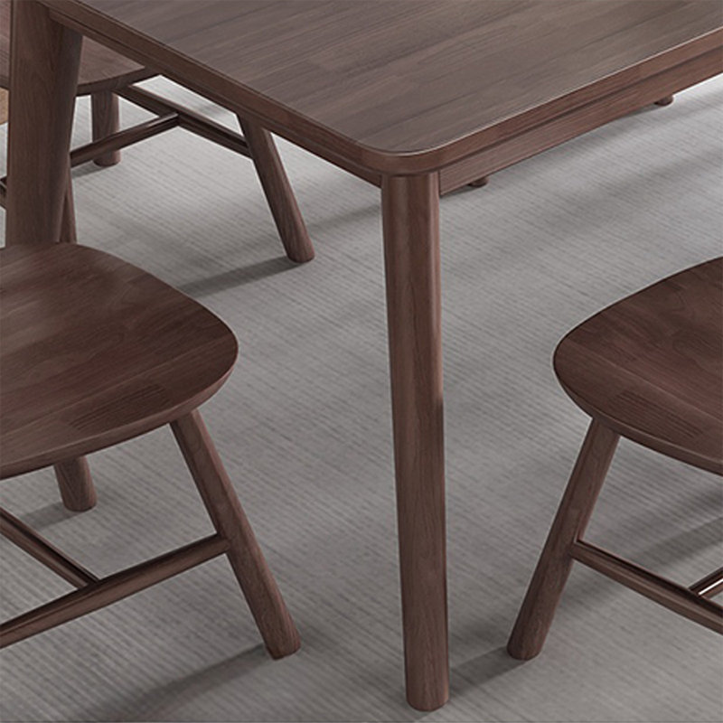 Table de salle à manger rectangulaire en bois massif de couleur noyer noir, H 29,53 po x L 55,12 po x l 31,5 po