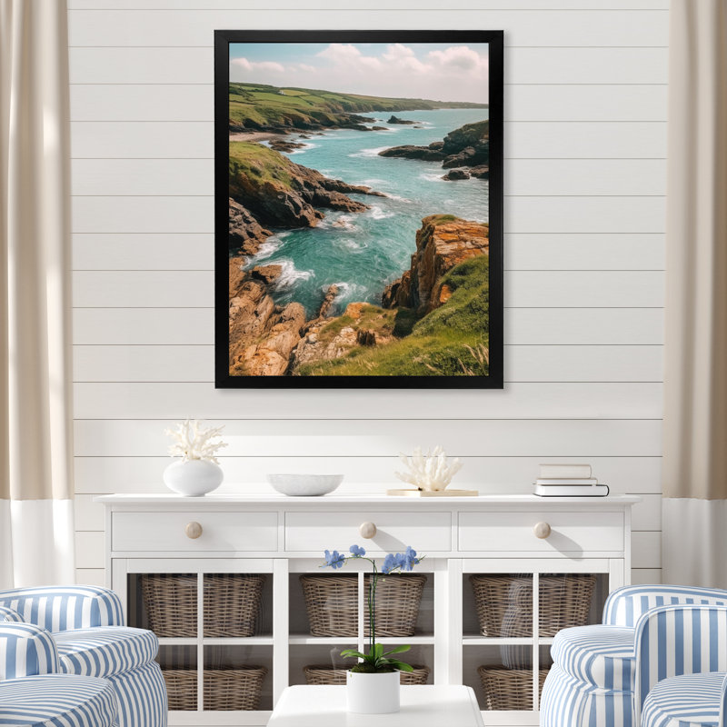 Coastal Horizons VI - Impression, Cadre simple noir, H 44 po x l 34 po x P 1,5 po