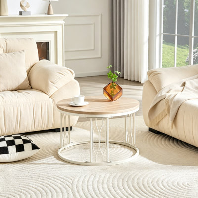 Table basse ronde avec base robuste