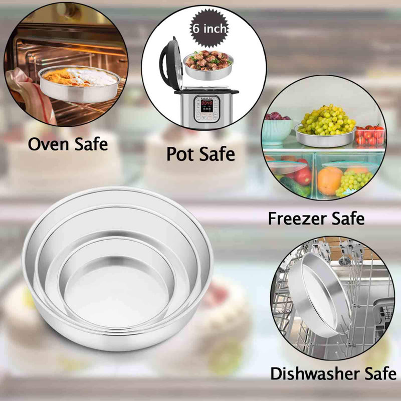 Stainless Steel Round Non-stick Baking Tier Cake Pans Set
