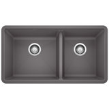 Precis SILGRANIT 33" L X 18" W Double Bowl Undermount Kitchen Sink