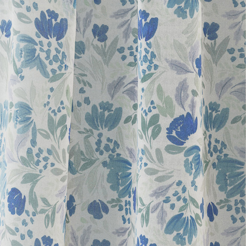 Sheer Curtain Panel Pair, Blue, 140cm Width x 137cm Drop