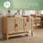 3-Door Natural Wood Sideboard with Woven Rattan Doors