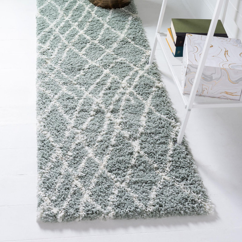 Tapis abstrait en polypropylène tissé à la machine Lorelee, Tapis de couloir 2 pi 7 po x 10 pi