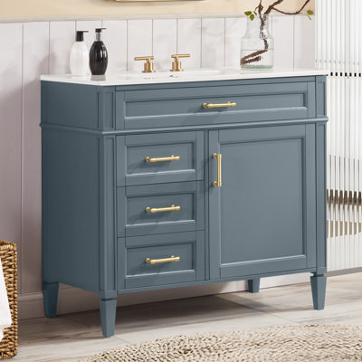 Meuble-lavabo en bois massif 36 po
