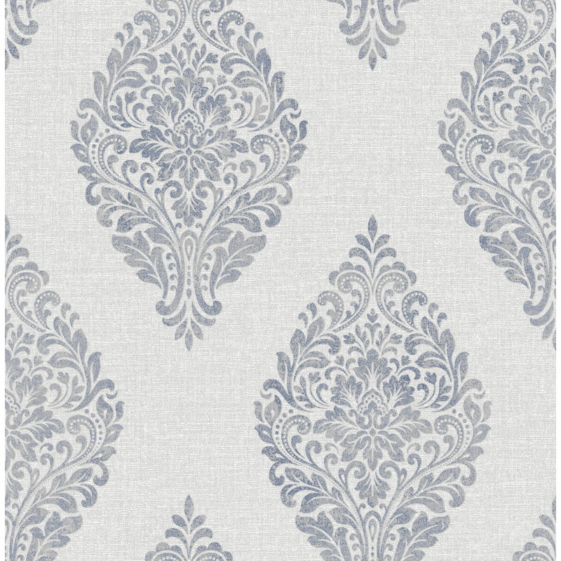  Rouleau de papier peint L 33 pi x l 20,5 po Medallion, Gris clair