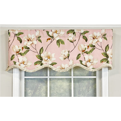 Cotton Blend Floral Scalloped Window Valance