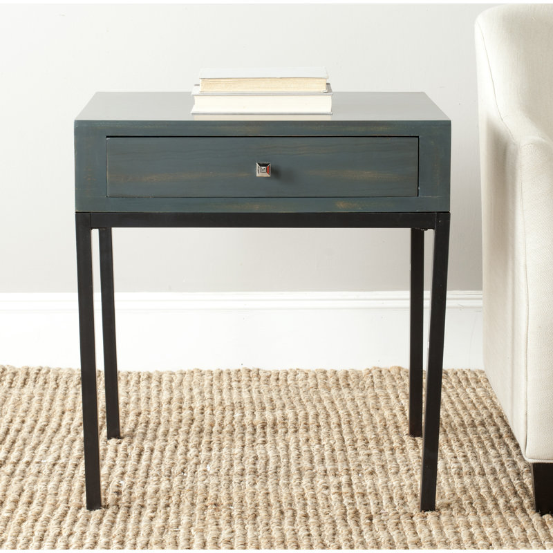 Evangelyne Solid Wood End Table with Storage