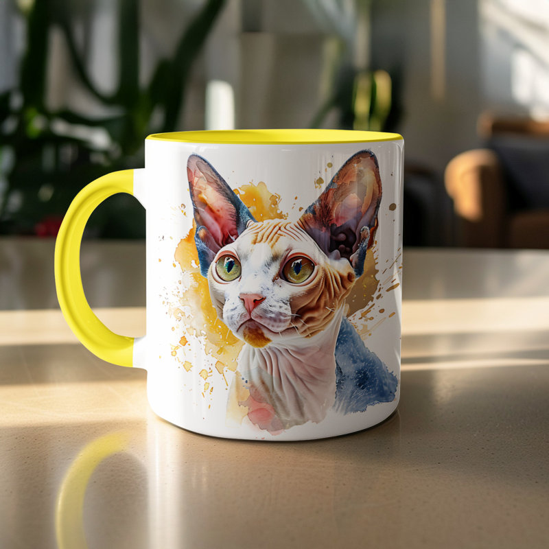 Mug, Yellow, 4