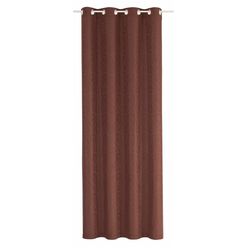 Coursey Room Darkening Curtain Single Panel, 245cm H x 132cm W, Brown