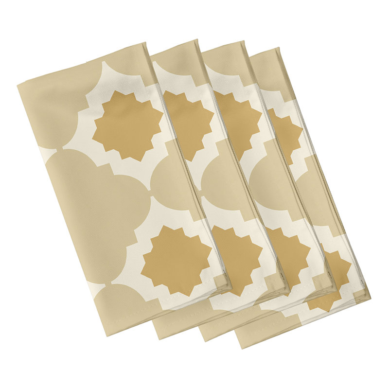 Ensemble de serviettes 4 pièces Nikhil, L 18 po x L 18 po, Or